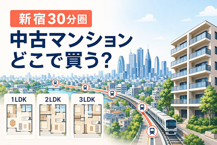 新宿通勤で中古マンションを買うならどこ？30分圏の候補駅と間取り別の探し方