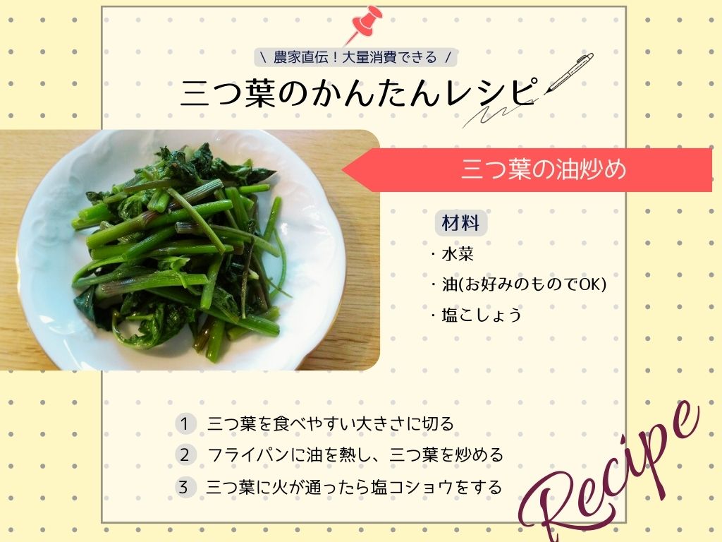 三つ葉の食べ方は？