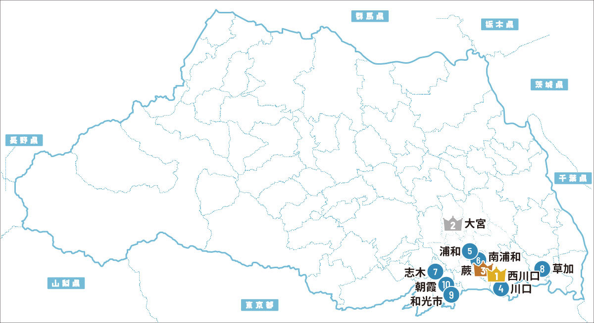 ＼みんなが見ている／注目の街ベスト30｜賃貸・埼玉県版ランキング