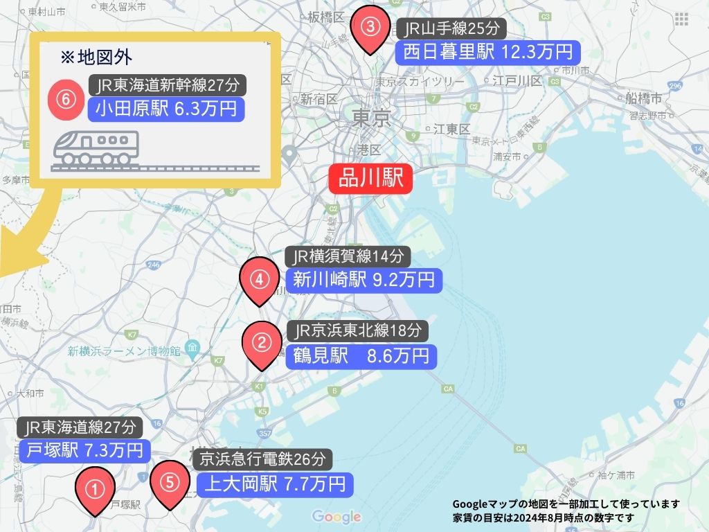 品川まで30分圏内！電車一本（乗り換えなし）で行ける穴場駅は？一人暮らし・二人暮らし・ファミリー向けの賃貸相場の画像02