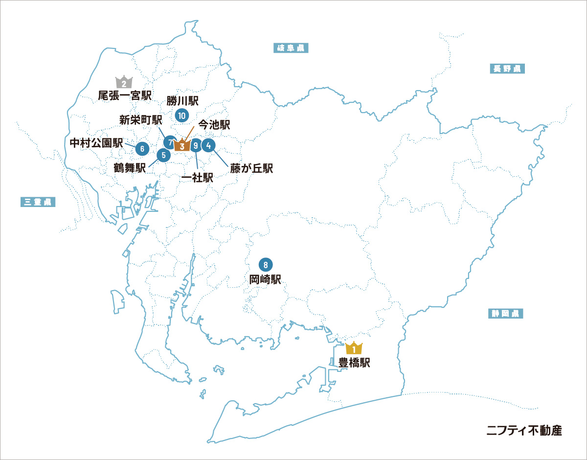 ＼みんなが見ている／注目の街ベスト30｜賃貸・愛知県版2024